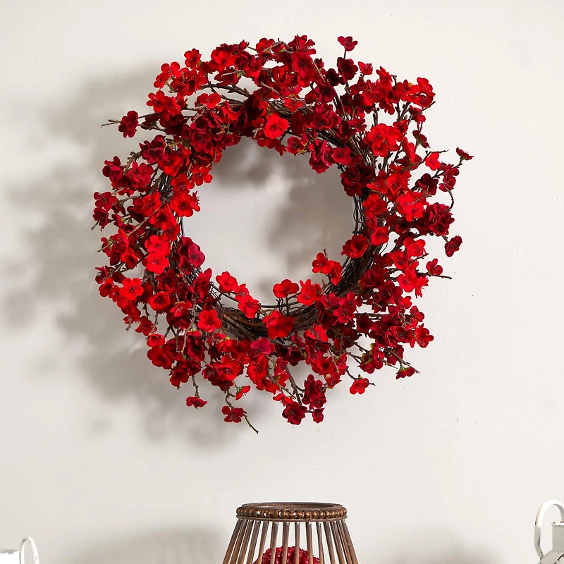 24" Plum Blossom Wreath