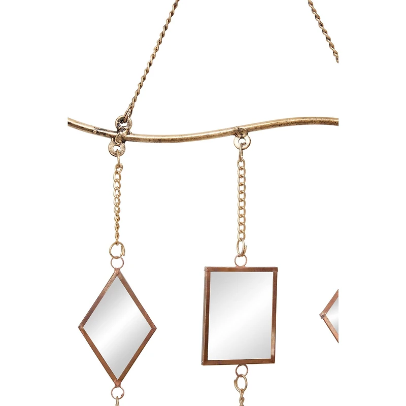 The Novogratz 32" Brown Metal Eclectic Mirror Wind Chime