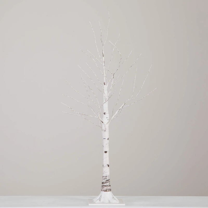 3ft. Pre-Lit White Birch Artificial Christmas Tree, Warm White LED Lights