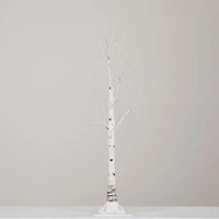 3ft. Pre-Lit White Birch Artificial Christmas Tree, Warm White LED Lights
