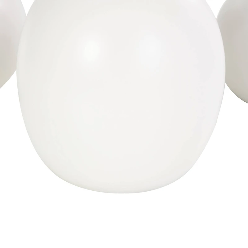 CosmoLiving by Cosmopolitan White Ceramic Round Bud Vase Set with Multiple Openings