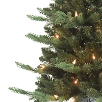 7.5ft. Pre-Lit Potted Artificial Christmas Tree, Clear Incandescent Lights