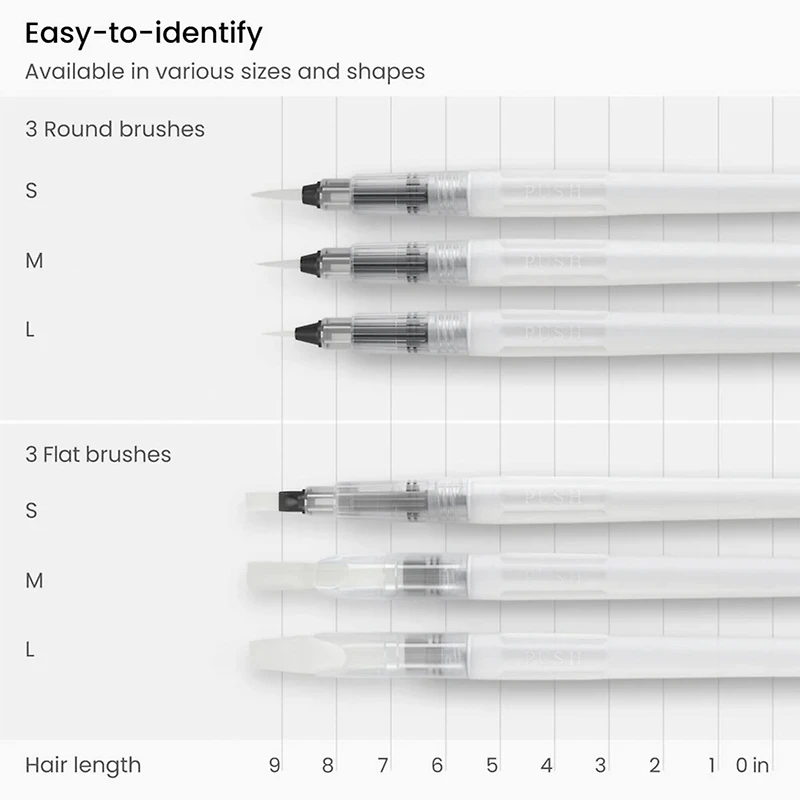 Arteza® Assorted Tip Water Brush Pen Set