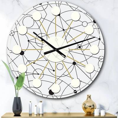Designart 'Retro Geometric Grid Iii Mid-Century Modern Wall Clock