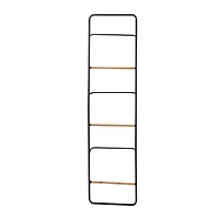 Black Metal Wall Mounted 6 Rack Magazine Holder