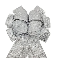 20.5" Silver Tinsel Tree Bow by Celebrate It®