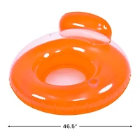 Pool Central 4ft. Orange Inflatable Inner Tube Pool Float with Backrest