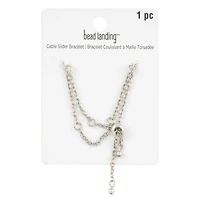 9" Rhodium Slider Charm Bracelet by Bead Landing®