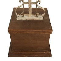 30" White Iron French Country Cross