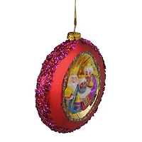 4" Three Wise Men Sequin Glass Disc Ornament