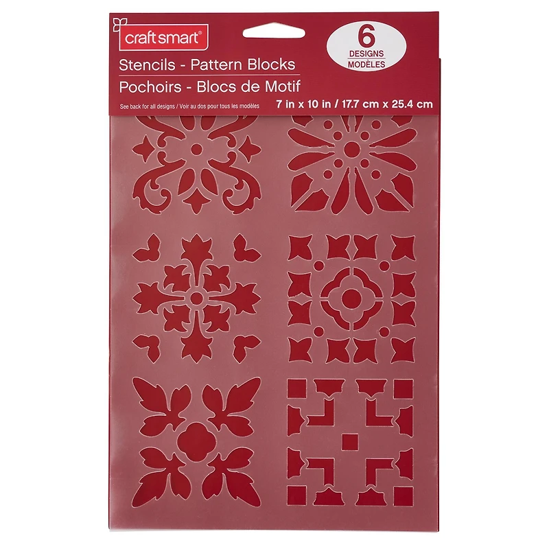 12 Pack: Pattern Block Stencils, 7" x 10" by Craft Smart®