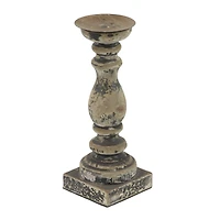 Distressed Brown Wood Traditional Candle Holder Set, 3ct. 