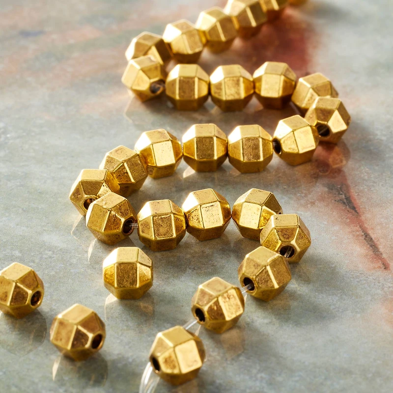 12 Pack: Gold Metal Rondelle Beads, 6mm by Bead Landing™