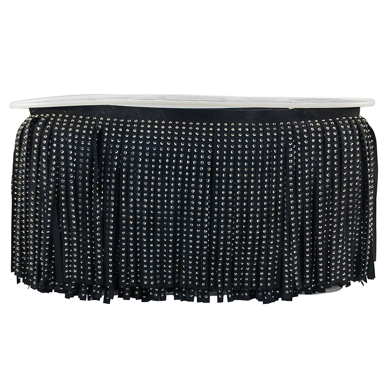 5.5" Faux Leather Rhinestone Fringe Trim by Celebrate It
