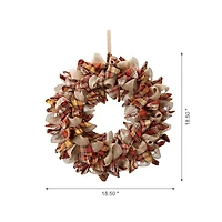 Glitzhome® 18.5" Fall Plaid Fabric Wreath
