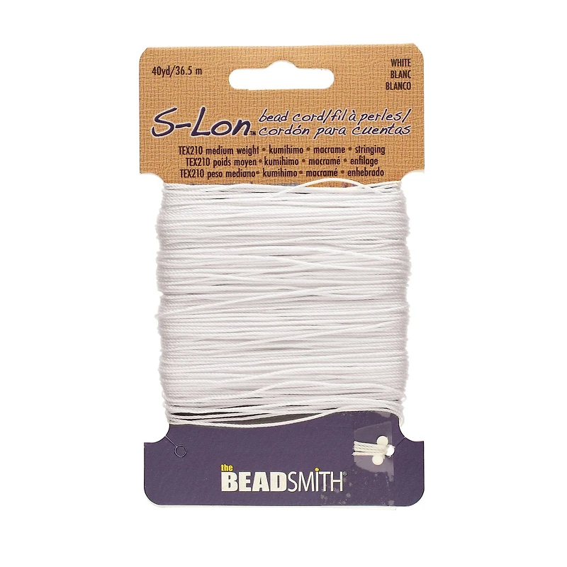 The Beadsmith® S-Lon® 0.5mm White Bead Cord
