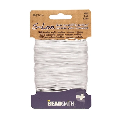 The Beadsmith® S-Lon® 0.5mm White Bead Cord
