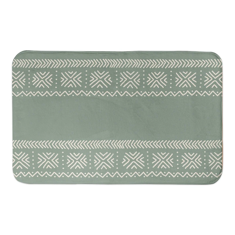 Sage Mudcloth 34" x 21" Bath Mat