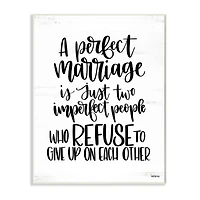Stupell Industries Perfect Marriage Imperfect People Quote Wood Wall Plaque