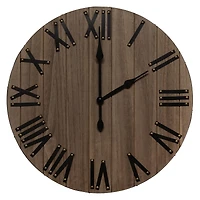 Elegant Designs Handsome 21" Farmhouse Wood Wall Clock