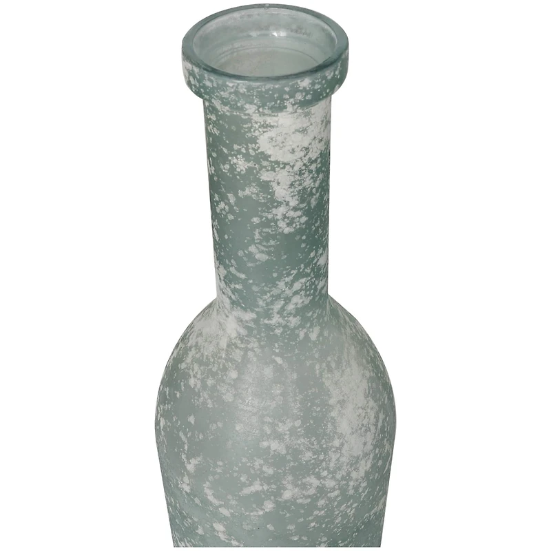 29" Frosted Spanish Bottle Glass Vase