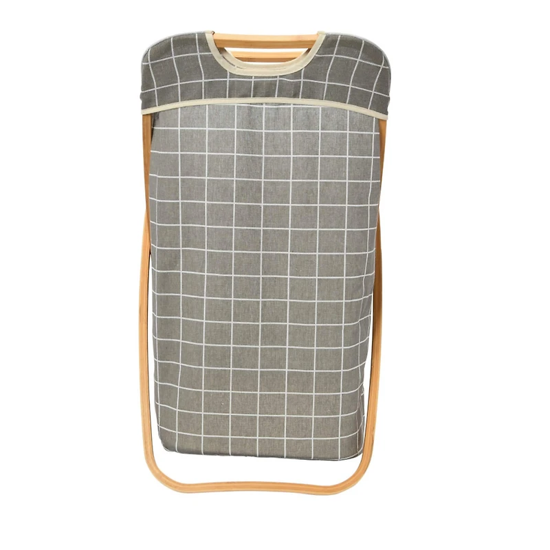 Household Essentials Krussh Bamboo X Frame Hamper (Gray)