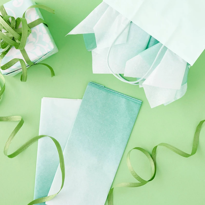 24 Packs: 8 ct. (192 total) Turquoise Ombre Tissue Paper by Celebrate It™