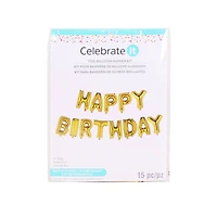 Happy Birthday Gold Foil Balloon Banner Kit By Celebrate It™