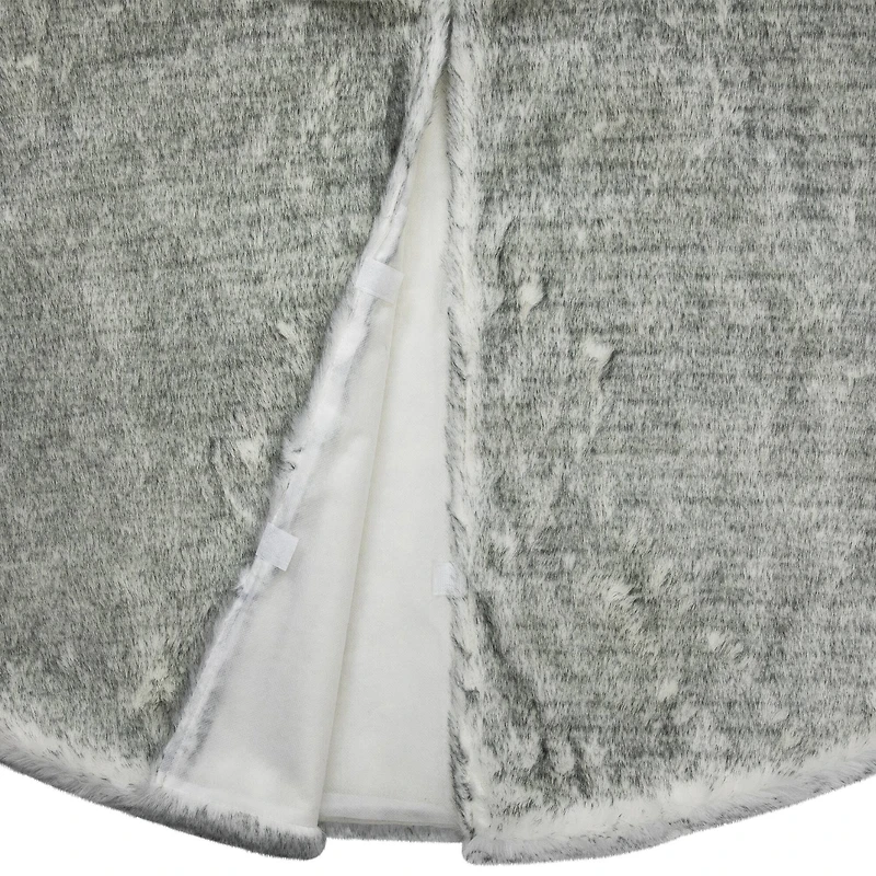 Silver Fox Faux Fur Christmas Tree Skirt - 48"