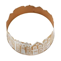 26.75" Brown & White Metal Gingerbread Village Tree Collar by Ashland®