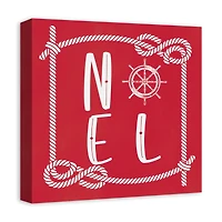 16" Red Nautical Noel Christmas Canvas Wall Décor