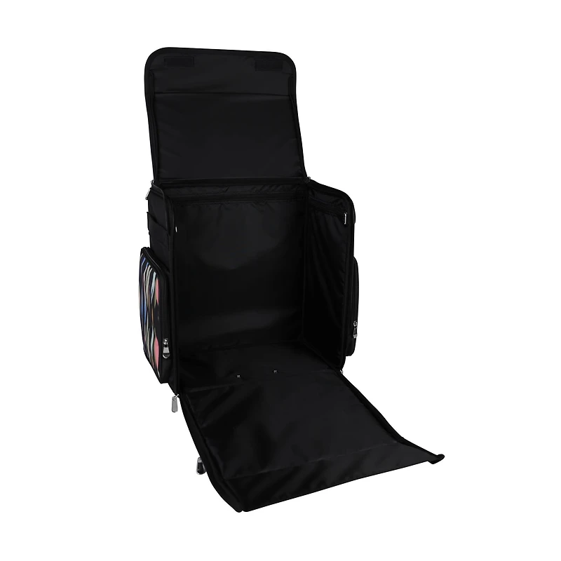 Everything Mary Black Abstract Stripes Rolling Craft Bag