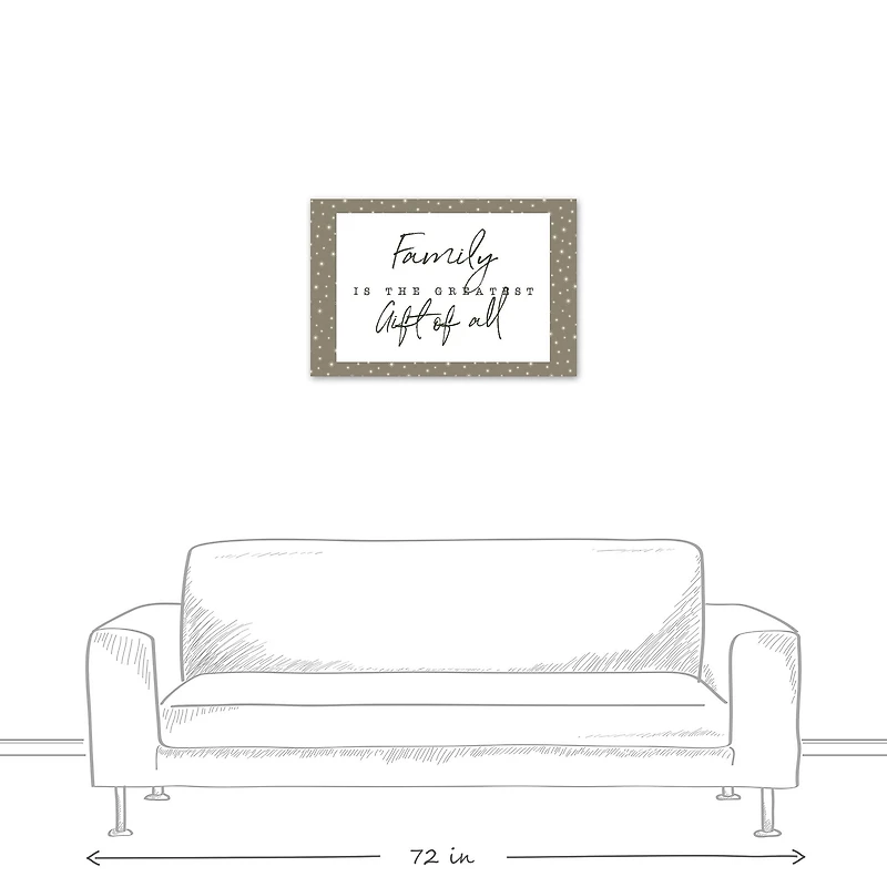 Family Greatest Gift Gray Twinkle Canvas Wall Art