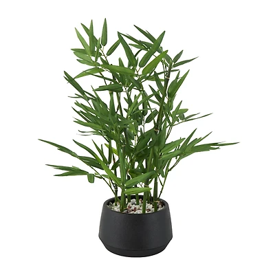 19" Green Foliage Artificial Plant with Black Pot