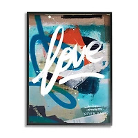Stupell Industries Graffiti Love Text Modern Urban Wall Art in Frame