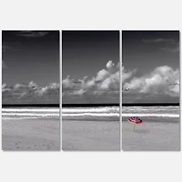 Designart - Monochrome Coastline Under Cloudy Sky