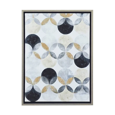 The Novogratz Gray Polystone Modern Framed Wall Art, 24" x 18" x 2"
