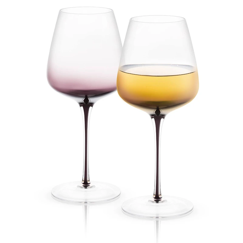 JoyJolt® 17.8oz. Black Swan White Wine Glasses, 2ct.
