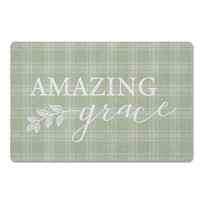 Amazing Grace Green Plaid 27" x 18" Floor Mat