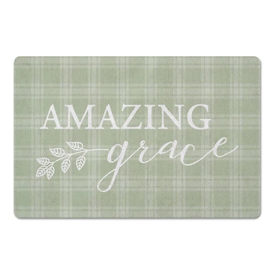 Amazing Grace Green Plaid 27" x 18" Floor Mat