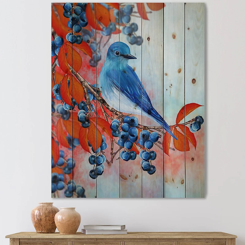 Designart - Bright Bird Bullfinch Sitting On A Branch III