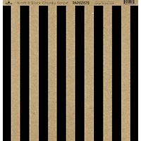 Paper Café Kraft & Black Chunky Stripe 12" x 12" Cardstock, 15 Sheets