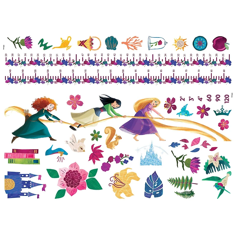 RoomMates Disney Princesses Growth Chart Peel & Stick Wall Decals