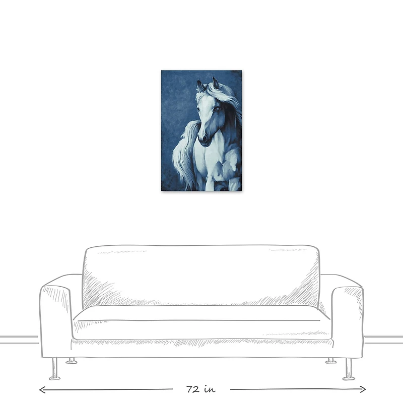 Blue Horse 20" x 30" Canvas Wall Art