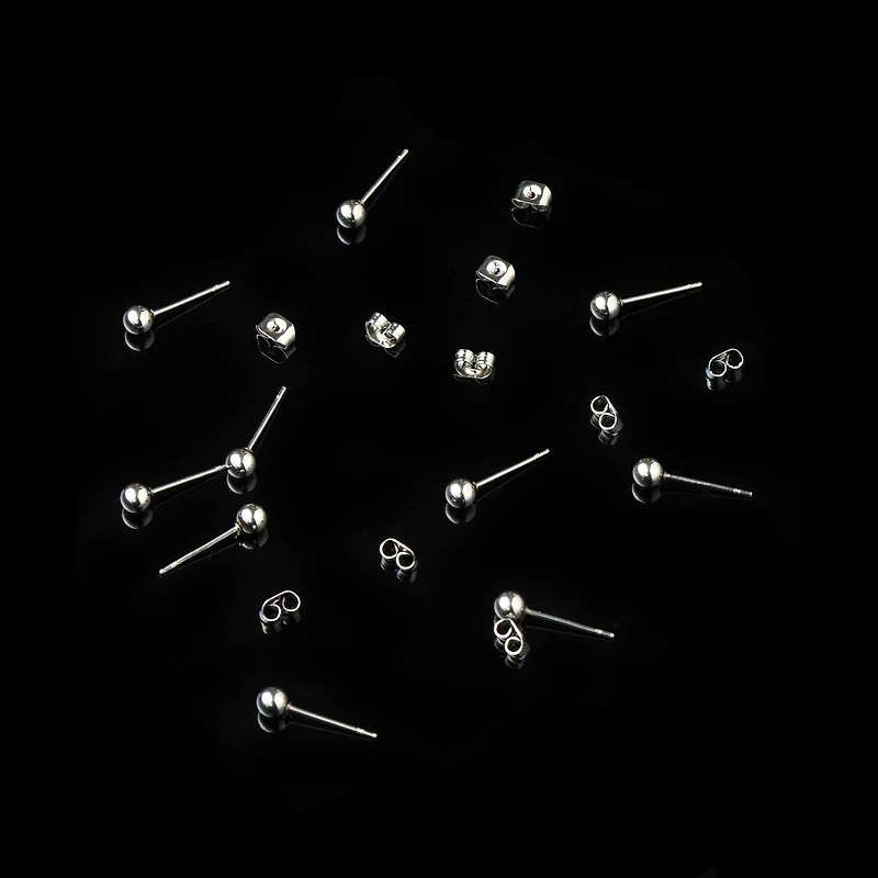 4mm Stainless Steel Ball Earring Posts, 10ct. by Bead Landing™
