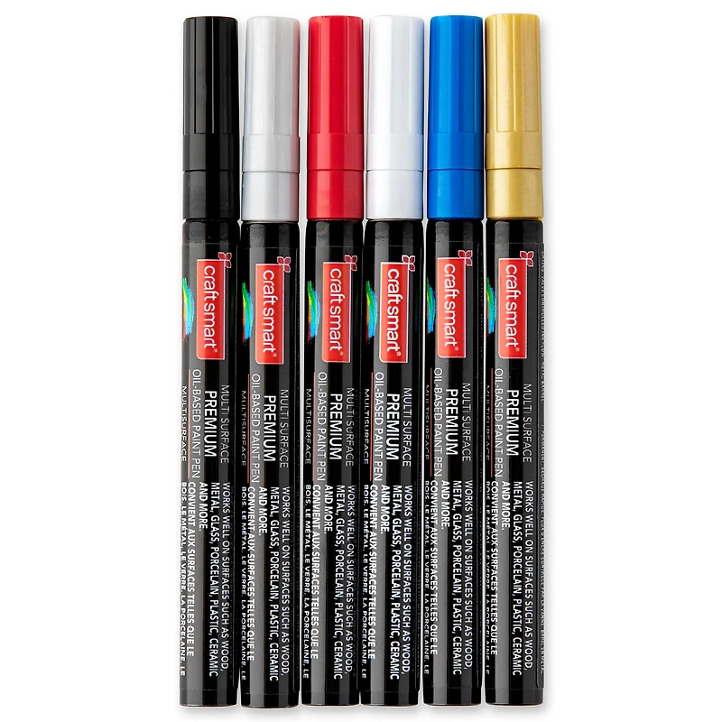 6 Packs: 6 ct. (36 total) Premium Fine Tip Oil-Based Paint Pens by Craft Smart®