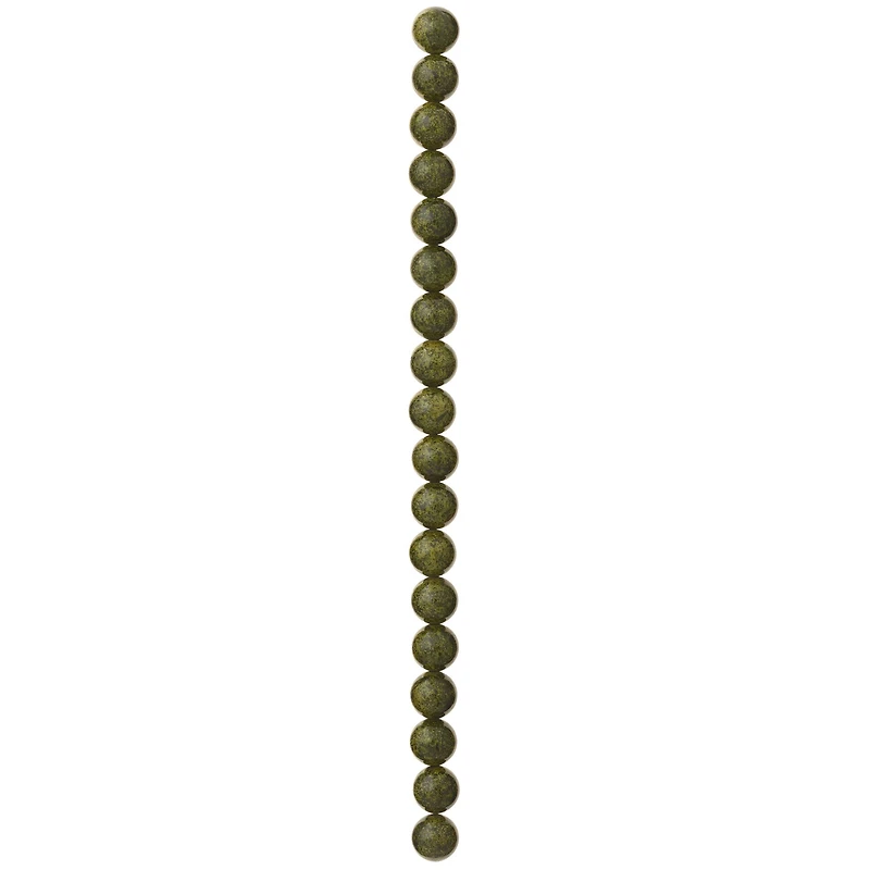 12 Pack: Green Round Stone Beads, 10mm by Bead Landing™