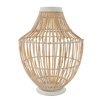 17" Brown Bamboo Handmade Open Frame Vase