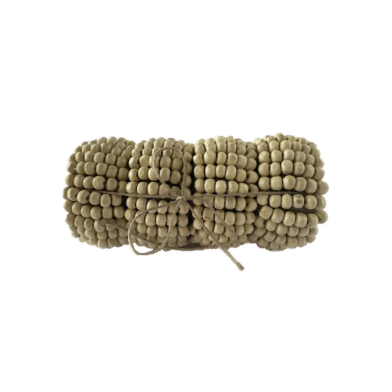 Hello Honey® Mango Wood Bead Napkin Rings, 4ct.