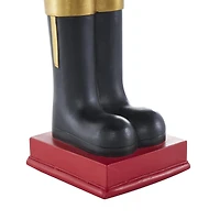 31" Red, Green & Gold Nutcracker Dog Sculpture